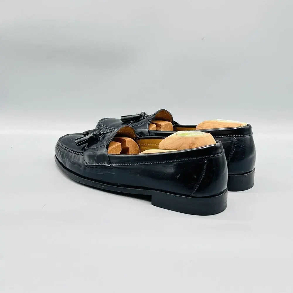 Cole Haan Shoes Mens 10 Black Leather Tassel Loafers Slip On Dress Round Toe